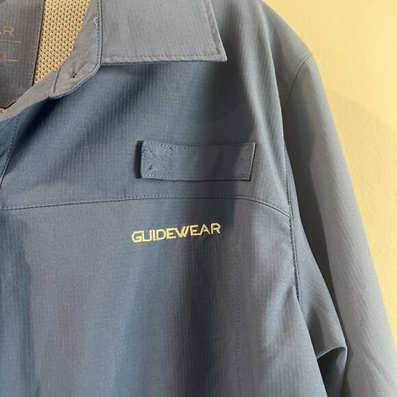 Cabelas Shirt Vented Blue GuideWear Long Sleeve Button Outdoors UPF 30 Large L - Picture 4 of 11
